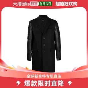 香港直邮潮奢 单排扣合身大衣 男士 Dsquared2