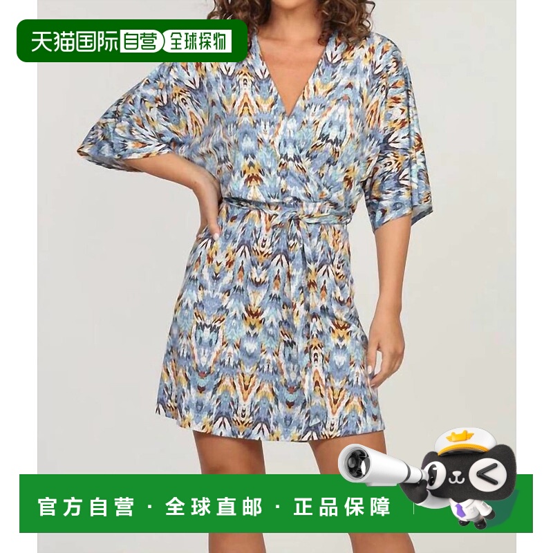 自营 veronica mKatryna蓝色和服连衣裙 美国奥莱直发