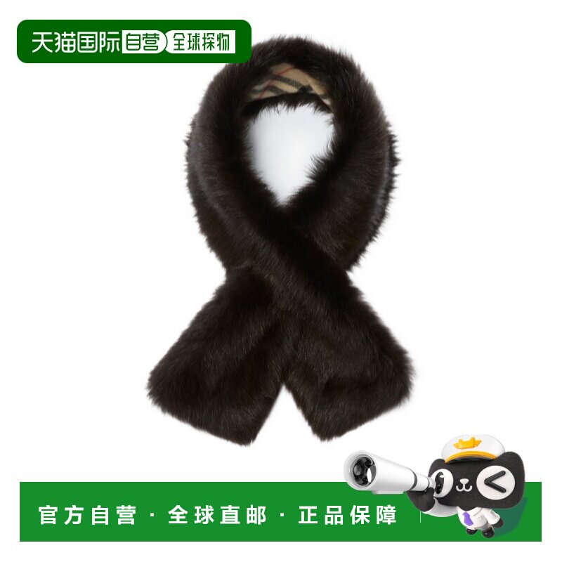 香港直邮Burberry 双面两用毛羊皮围巾 81177031博柏利围脖