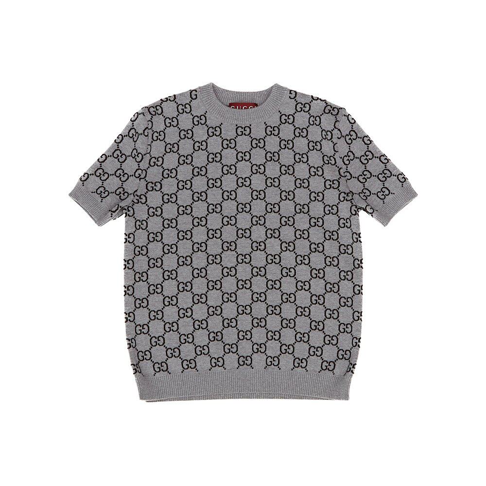 GUCCI 女士针织衫 798159XKD8T1045 AW2025 灰色 短袖毛衣