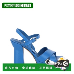 美国奥莱直发 自营 salvatore ferragamoSonya厚底高跟凉鞋 蓝色