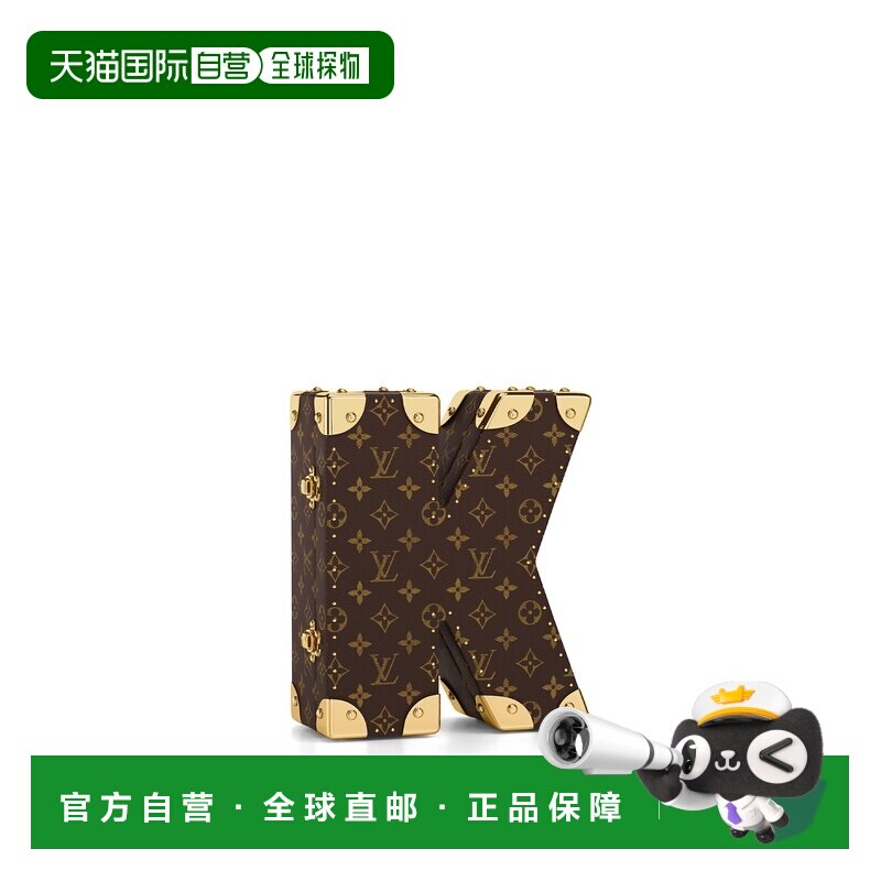 自营欧洲直邮LV路易威登 棕色涂层帆布K字母硬箱男女通用单肩包