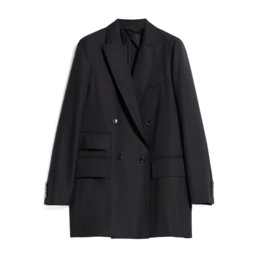Max Mara 黑色双排扣西装外套 1041053106