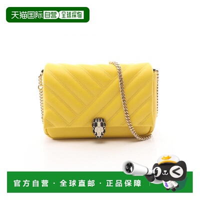 日本直邮中古二奢Bvlgari宝格丽女包A级95新Serpenti珐琅蛇头牛皮