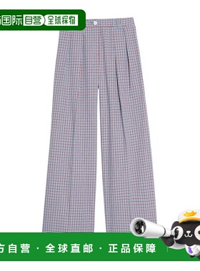 香港直邮INES DE LA FRESSANGE 格纹拉链直筒休闲裤 女款 紫色