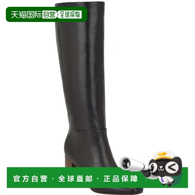 自营Calvin Klein Arista Boots Women's Black Leather Block He