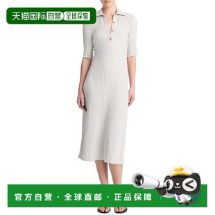 Sleeve Polo Midi 自营Vince green Elbow Dress 美国奥 Rib