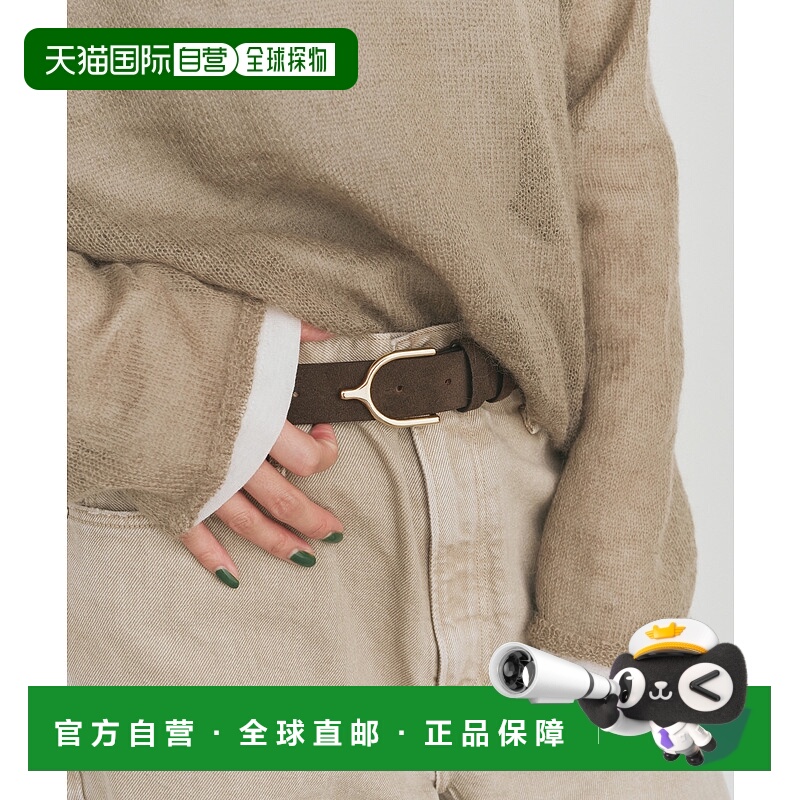 1h可退 日本直邮LEFIJE 女士 经典圆扣麂皮质感皮革腰带 25099210