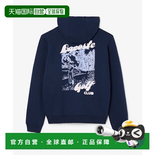 1h可退 日本直邮LACOSTE男女同款宽松半拉链连帽卫衣 背面球员印