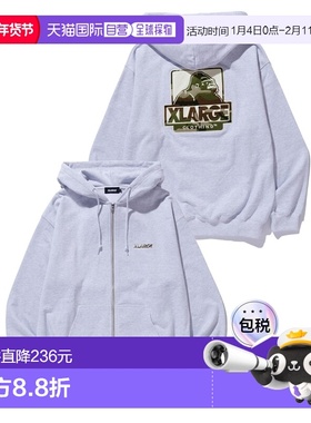 日本直邮XLARGE 男装 原创面料连帽卫衣 半拉链宽松设计 10126101