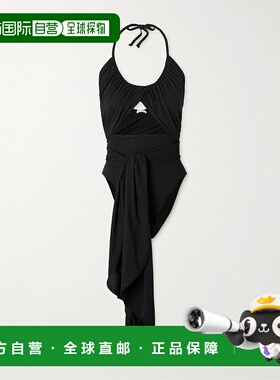 1h可退 香港直邮Alaia 女士 挂脖垂褶泳衣 AA9W0076J040B连体