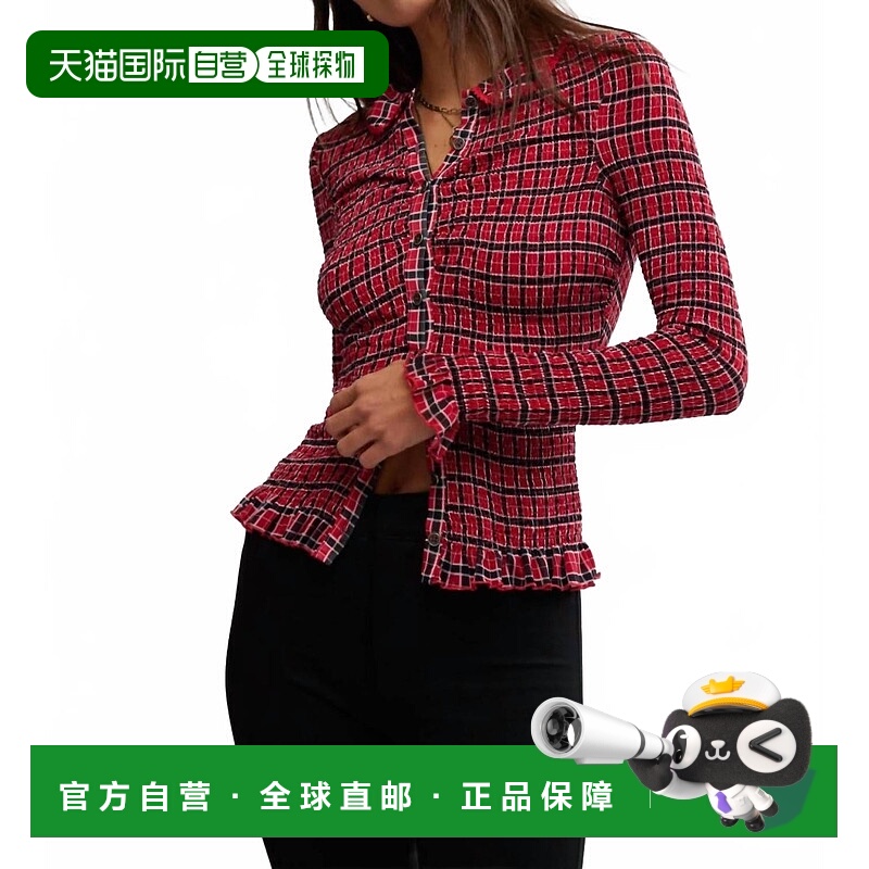 自营free peopleCaught A Feeling Blouse In Red - red 美国奥莱