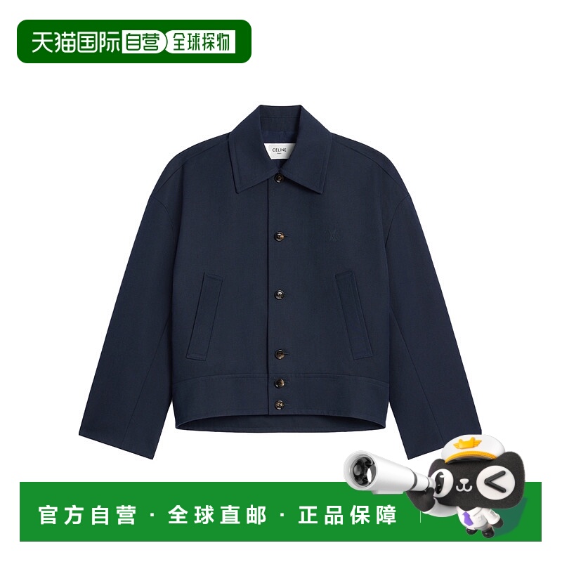 香港直邮CELINE 女士外套 RV0UM033307MR AW2025 蓝色 棉羊毛华达