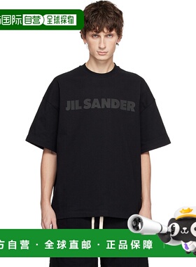 1h可退 香港直邮Jil Sander 吉尔 桑达 男士 黑色徽标 T 恤 J21GC