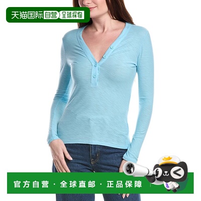 自营James Perse Jersey Henley Top - Blue 上衣美国奥莱直发