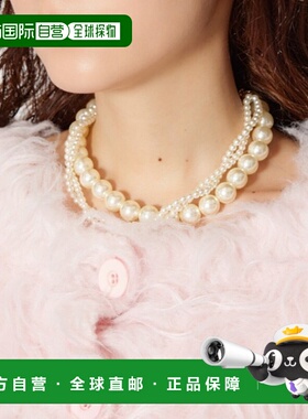 1h可退 日本直邮rienda 女士 大尺寸仿珍珠项链 双层设计可拆分佩