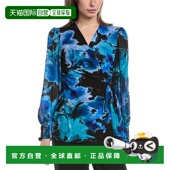 Klein Top Contrast 自营Anne Sleeve Wrap blue 美国奥莱直发