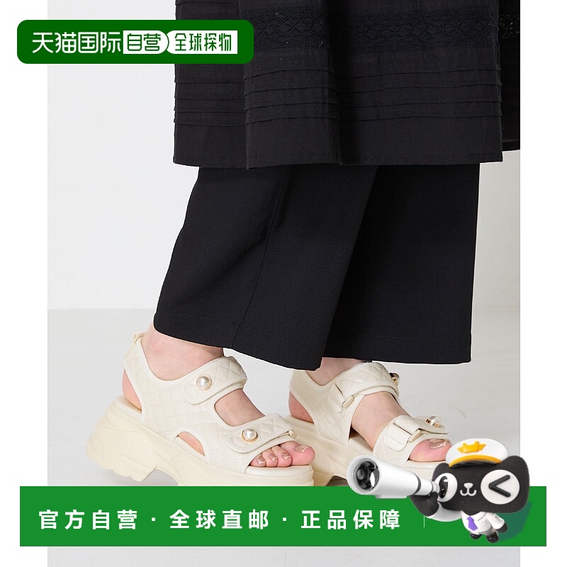 1h可退 日本直邮ORiental TRaffic 女士珍珠扣厚底凉鞋 51213