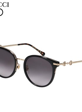 GUCCI 太阳镜男式女式亚洲版型防紫外线太阳镜黑色 GG1015SK-001