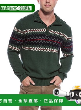 自营WEATHERPROOF VINTAGE Pinpoint Fairisle 1/4-Zip Mock Neck