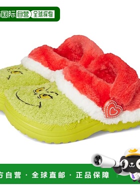 1h可退 香港直邮Crocs 卡骆驰 女童 The Grinch 经典款内衬洞洞鞋