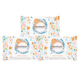 欧洲直邮英国FEMFRESH芳芯女性私处护理湿巾酸碱平衡无皂清爽*3