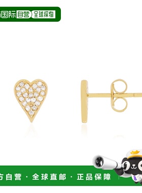自营 the loveryDiamond Pave Heart Stud Earrings - diamond 美