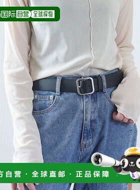 日本直邮florge 男女通用方形扣宽皮革风格腰带 FL8218EW009594