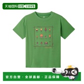 日潮跑腿montbell蒙贝欧夏季 户外WIC儿童坚果图案印花快干短袖 T恤