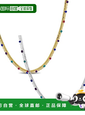 自营 Mimi & Max Herringbone Chain Multi Color Bead Double St