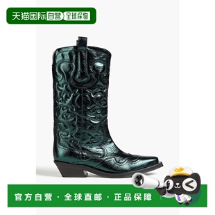 1h可退 香港直邮GANNI 甘尼 女士 金属感牛仔靴子 S28374911771CL