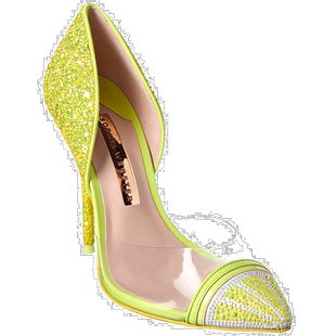 自营 Sophia Webster Jessica 亮片乙烯基高跟鞋 - 黄色 美国奥莱