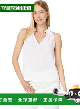 自营 Michael Stars Viola背心女式白色褶边细节分领BUU1128-白色