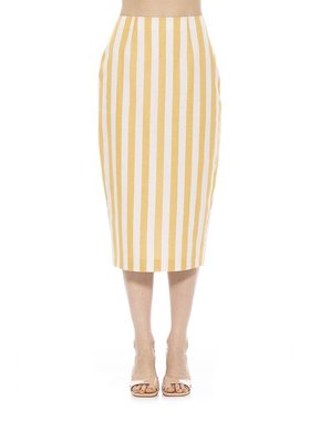 alexia admor【美国奥莱】直发 Jacki条纹裙-黄色条纹