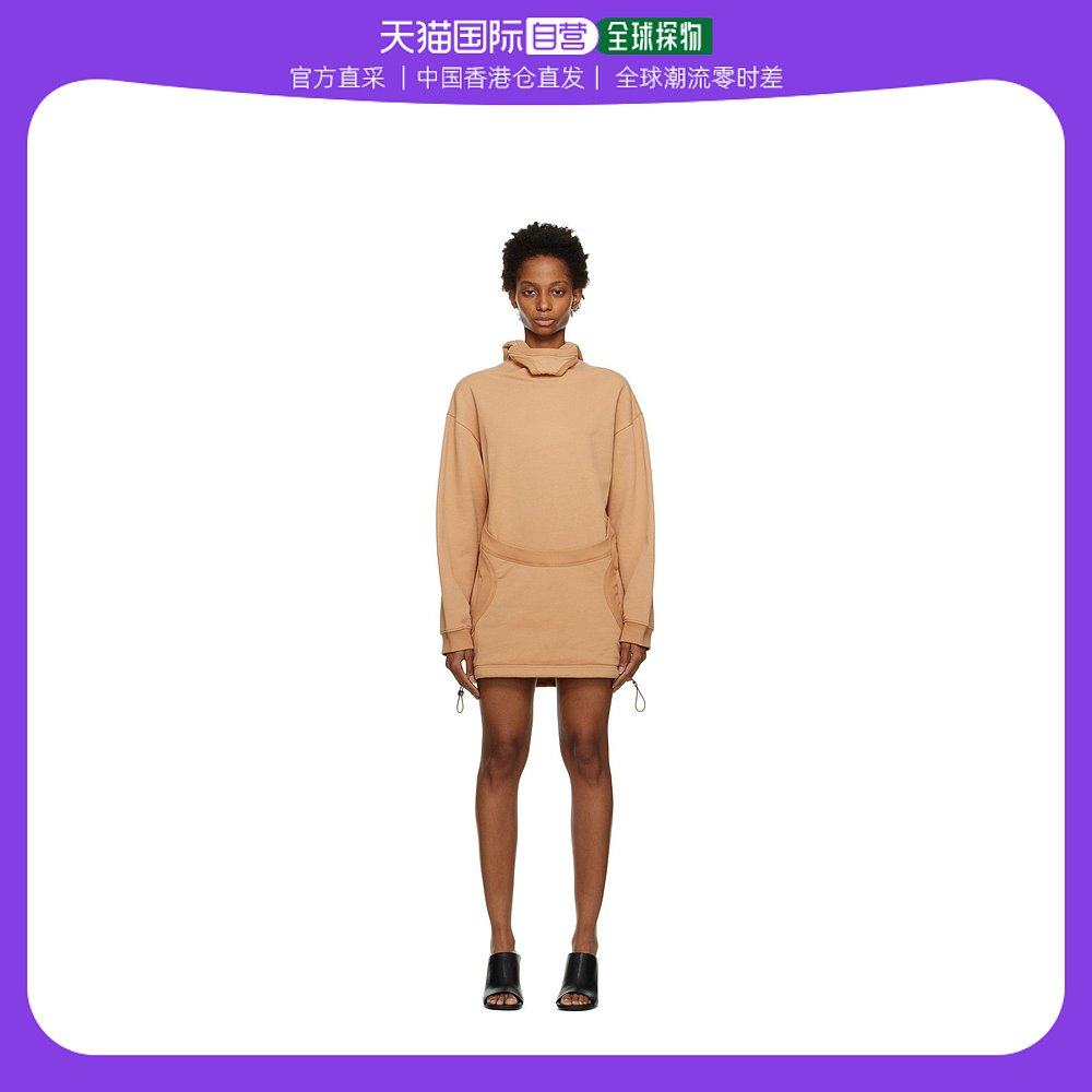 香港直邮潮奢 dion lee 女士黄褐色 interlock mask 连帽衫