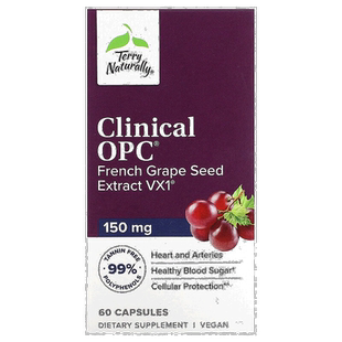 香港直发Terry Naturally葡萄籽提取物胶囊补充营养健康60粒