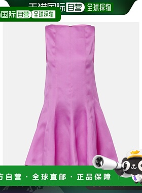 1h可退 香港直邮KHAITE 女士 Mags 真丝迷你连衣裙 purple紫色 舒