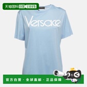 Light Blue Logo 自营Versace Tribute Cotton Embroidered Shi