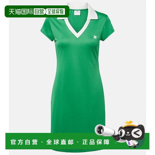 香港直邮Courreges 女士 针织Polo衫式连衣裙 green绿色 舒适时尚