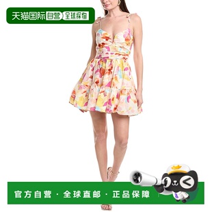 粉红色 Amelie丝绸混纺迷你连衣裙 美国奥莱直发服饰 AMUR 自营