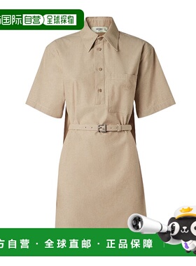 香港直邮FENDI 女士连衣裙 FLD560ASMCF1RX9 SS2025 卡其色