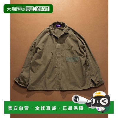 1h可退 日本直邮REmastered男装宽松设计衬衫 褪色复古棉质半拉链