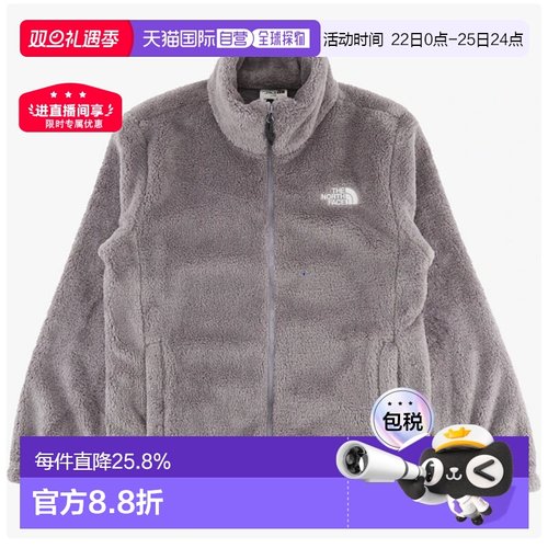 韩国直邮北面THE NORTH FACE Logo 拉链立领加绒长袖外套NJ4FR50