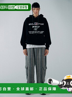 韩国直邮SCULPTOR美式复古街头辣妹潮牌新款卫衣SC22A269FLBK