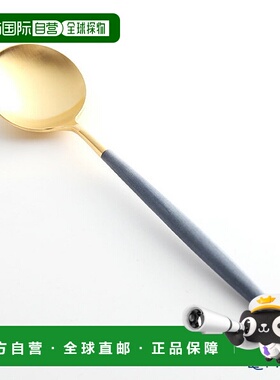 日本直邮Cutipol Goa 蓝色金色餐勺 21 厘米哑光 Cutipol 时尚奢