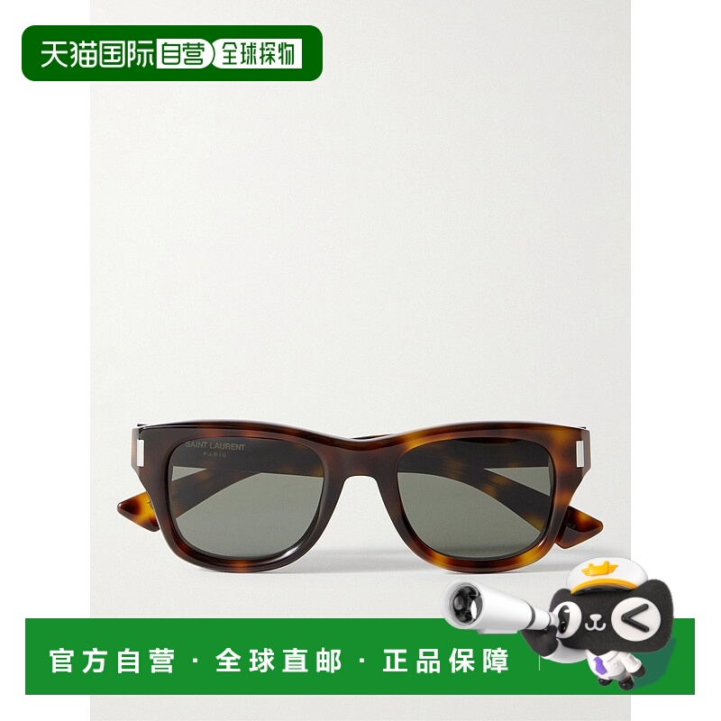 香港直邮Saint Laurent 圣罗兰 男士 方形框龟甲色醋纤太阳眼镜 S