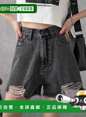 1h可退 日本直邮WEGO女士破洞牛仔短裤2024春夏新款 WE24SS04L000
