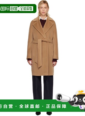 1h可退 香港直邮MaxMara 麦斯玛拉 女士 黄褐色 Scire 大衣 25260