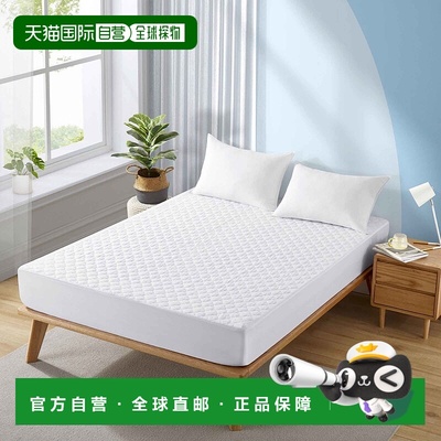 自营 puredownPURE DOWN 防水四叶草绗缝替代床垫保护套 - 白色