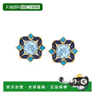 自营 Ross-Simons Sky Blue Topaz and Sapphire Earrings in 18k